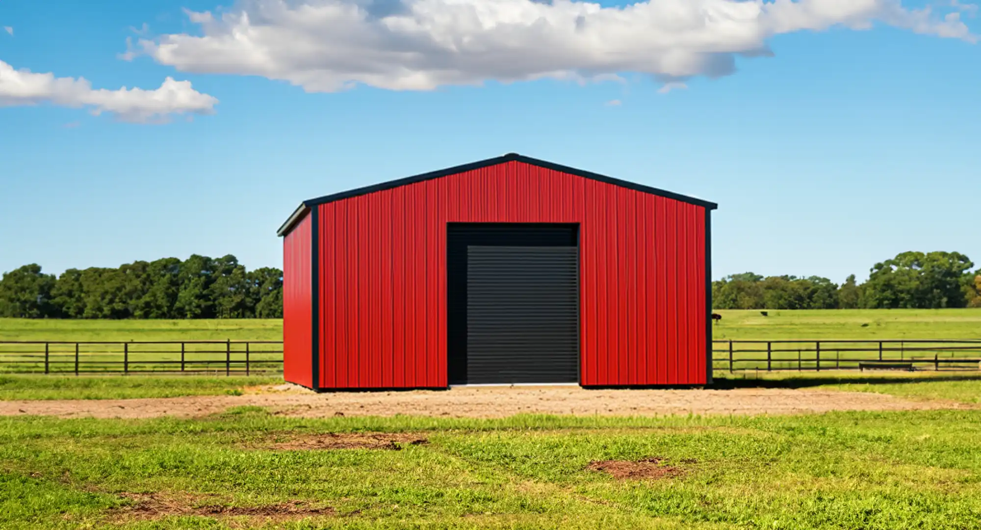 Red and Black Steel Building Trim