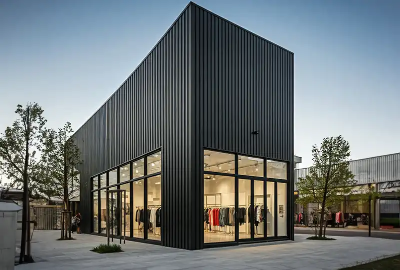 Prefab Steel Building Retail Store Black prefab Steel Building Retail Store