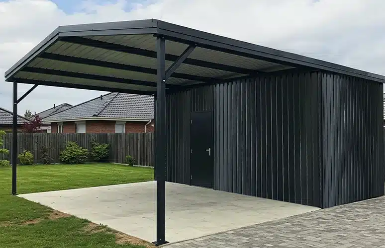 carportgaragecombo1 Carport Garage/Shed Combo – Best of Both Worlds for Storage and Protection