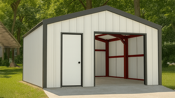 20′ x 20′ Small Garage 4 20x20 steel garage kit for storage or workshop