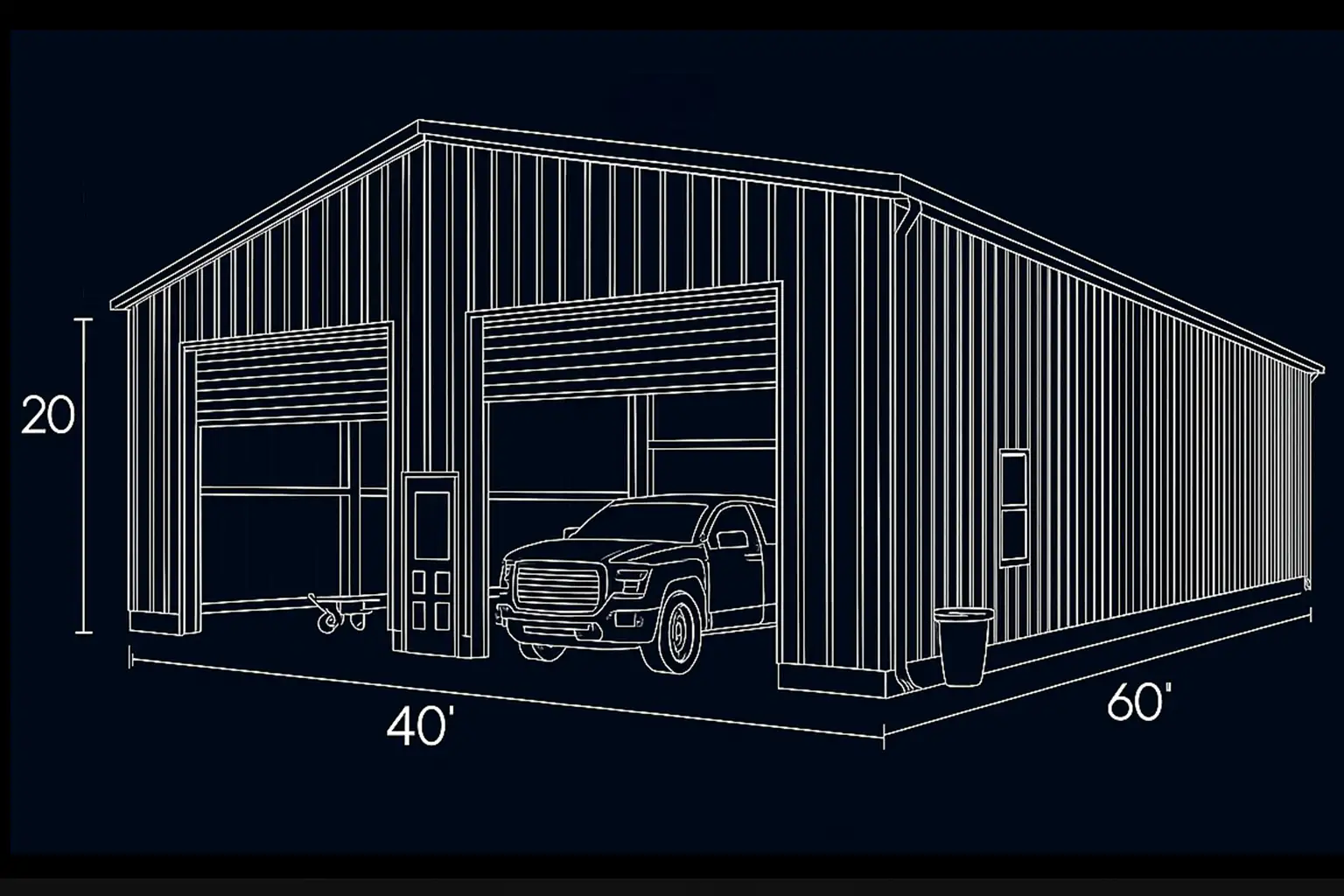 40 x 60 Steel Building 4 40x60 Steel Building Drawing