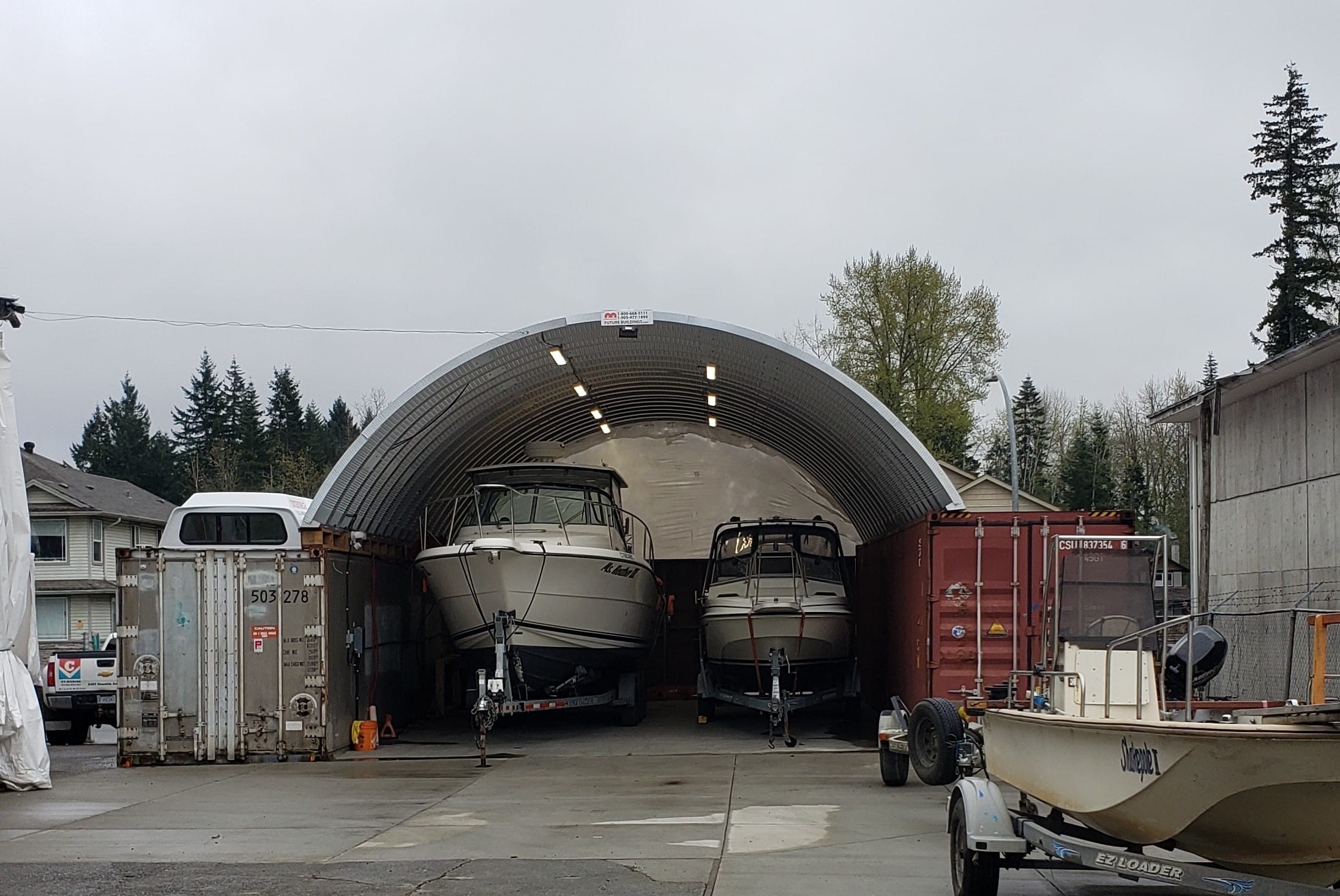 25×40 Boat cover Canada Container Covers