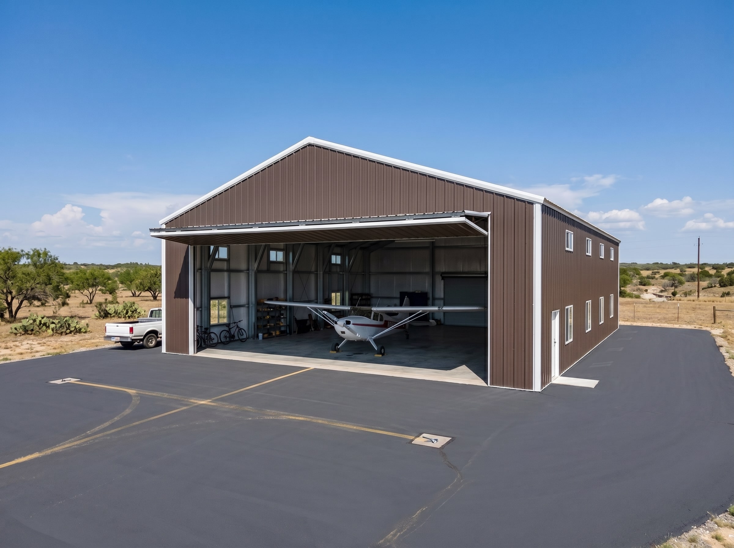 Steel-aircraft-hangar-Texas Aircraft hangar Texas