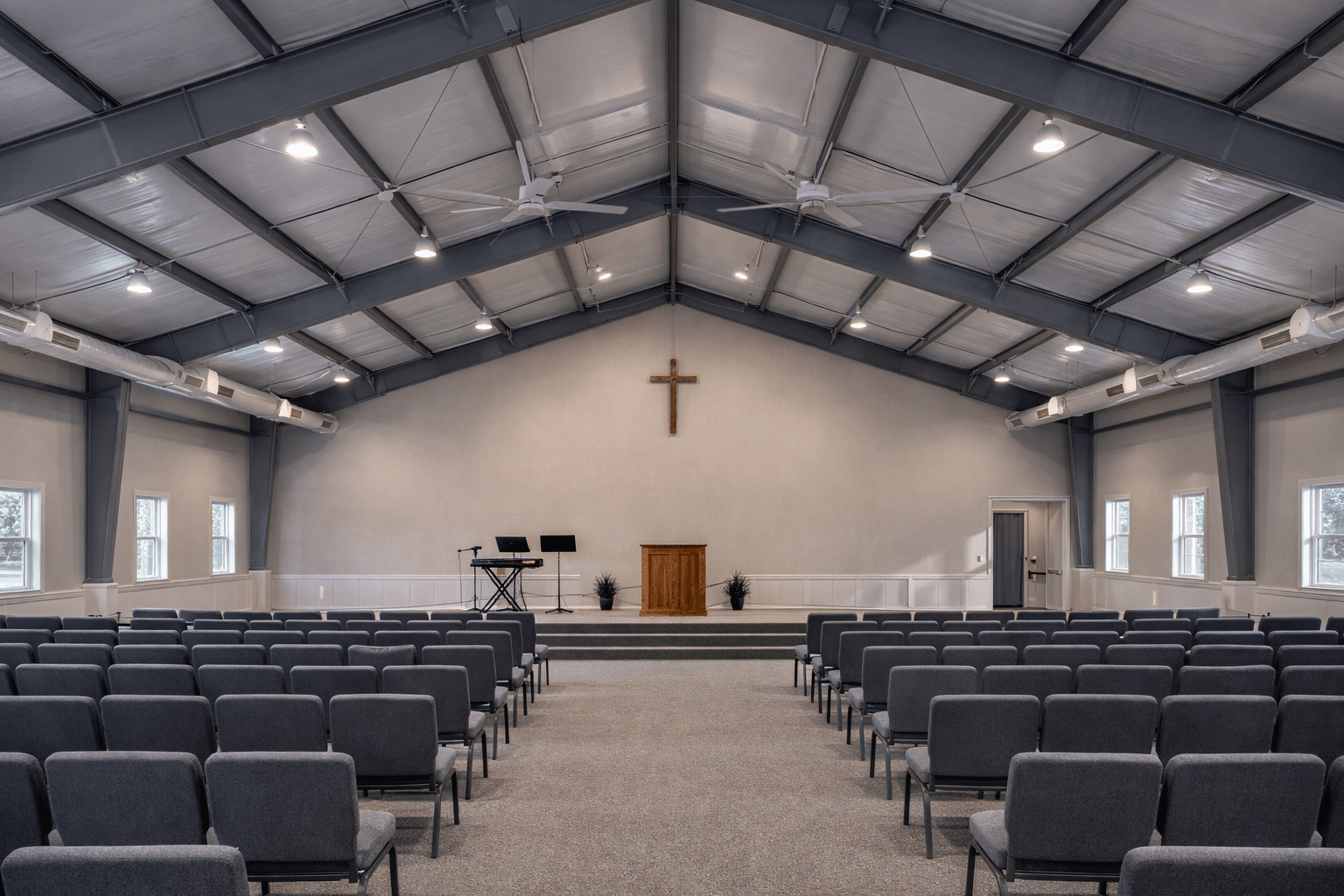 Steel-church-building-interior Steel church building interior