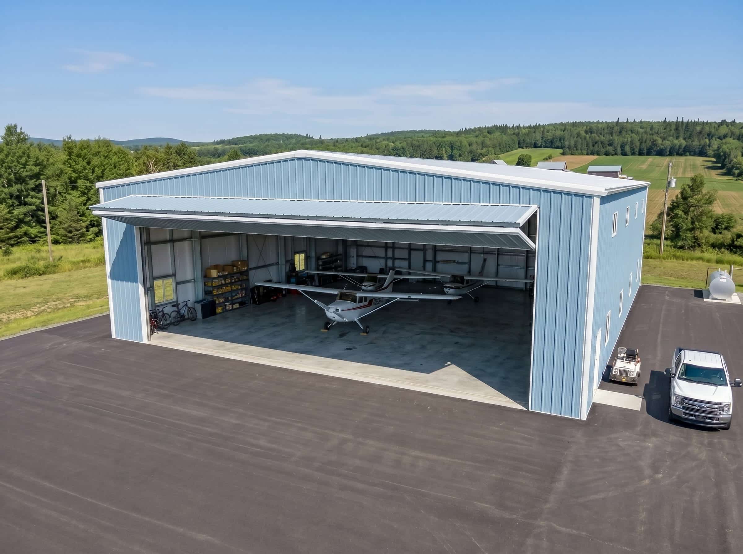 Aircraft-hangar-Quebec Steel airplane hangar Quebec