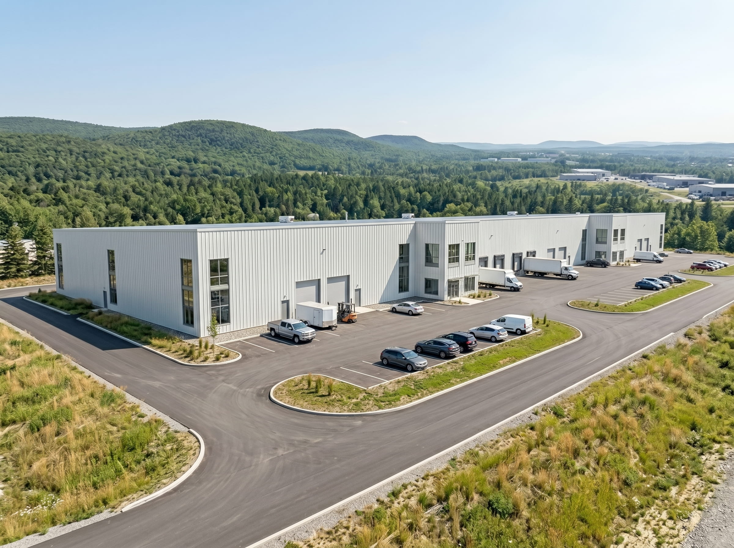 Large-commercial-steel-building-Quebec Large-scale industrial building Quebec