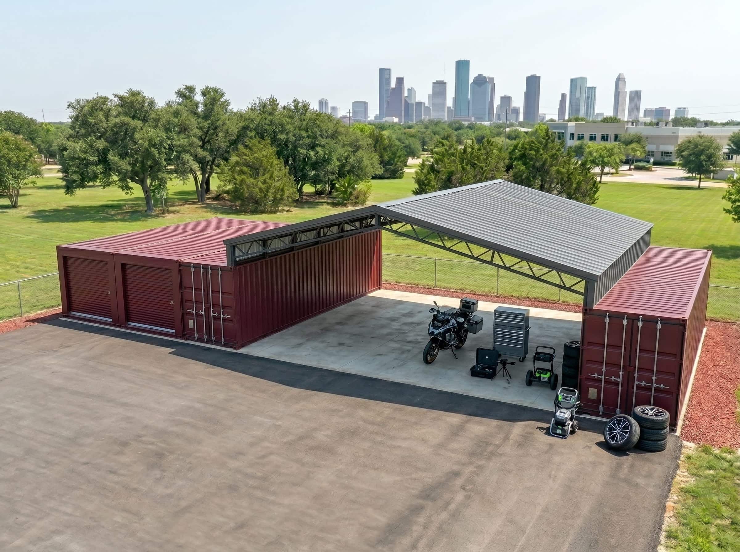 Prefab-container-cover-Houston Metal container cover Houston