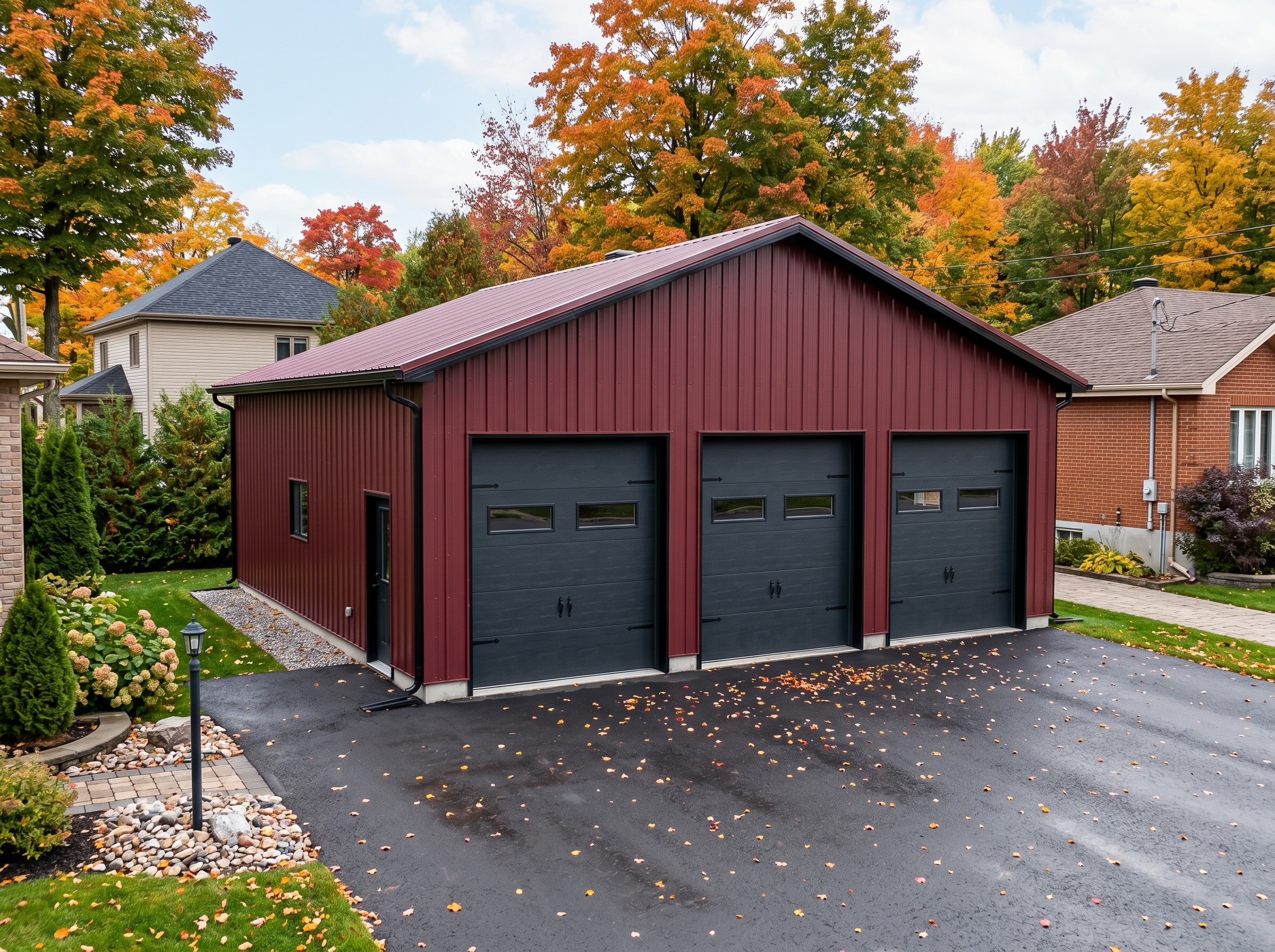 Steel-garage-building-Quebec Steel garage Quebec