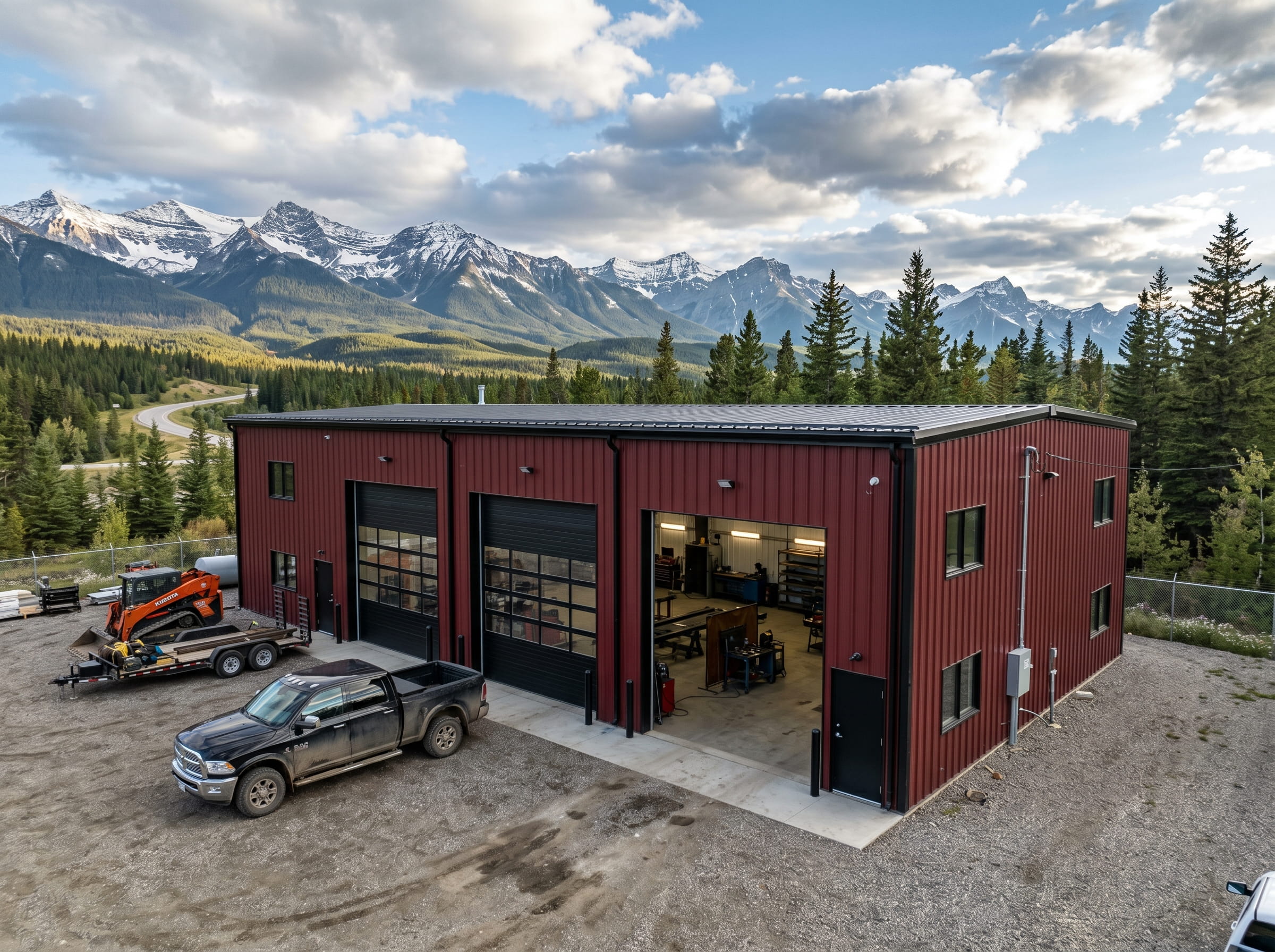 Workshop-steel-building-Alberta Workshop steel building Alberta