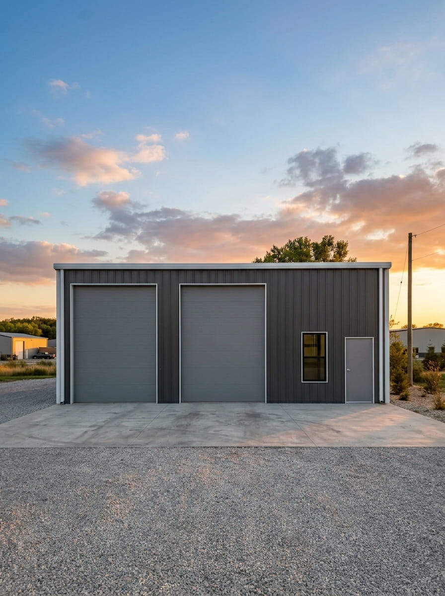 2-car metal garage