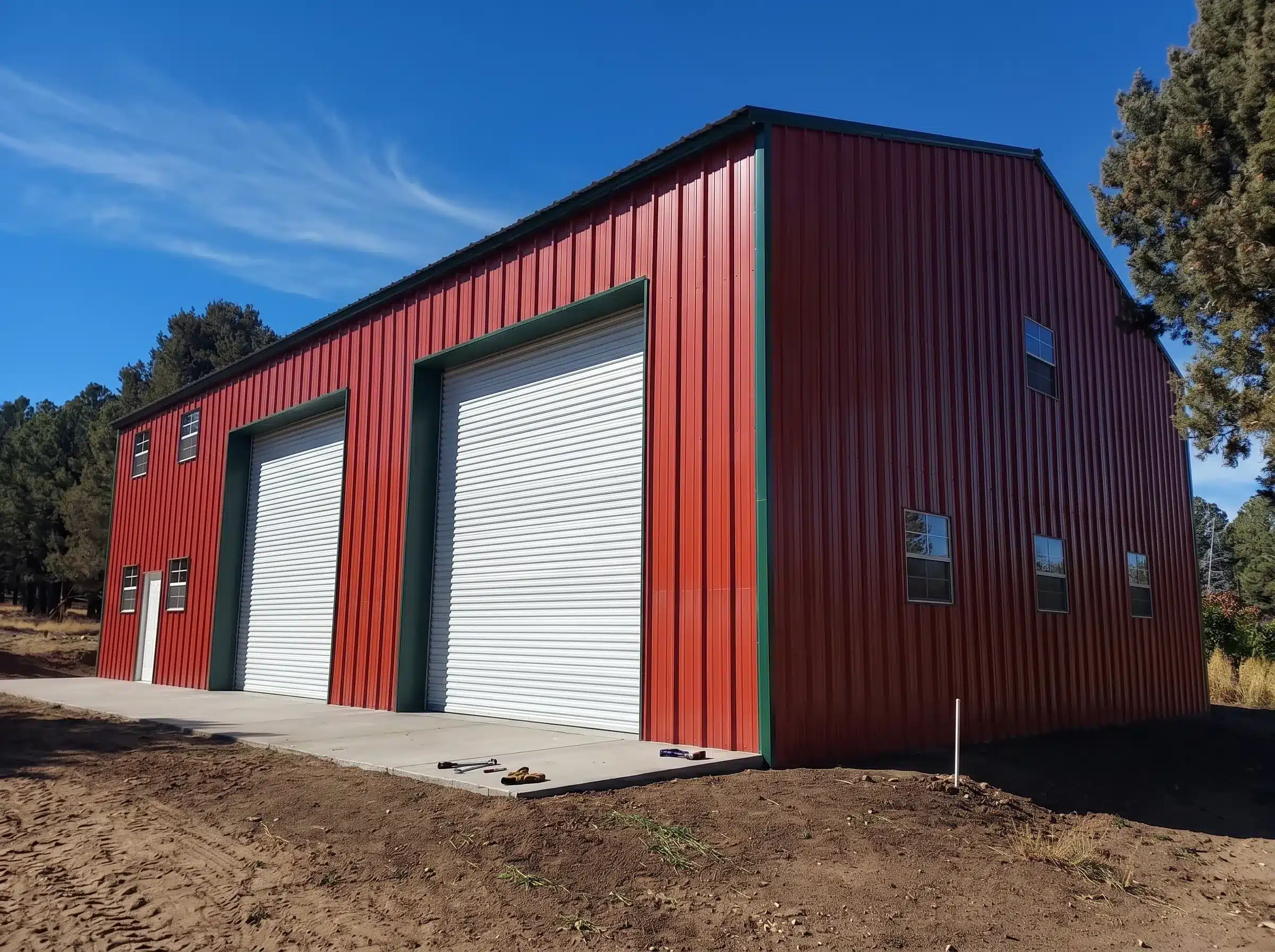 2-door-steel-garage-with-storage 2 door steel garage with storage