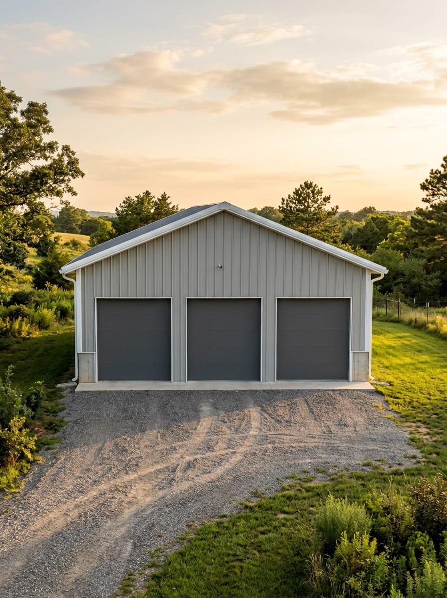 3-car metal garage