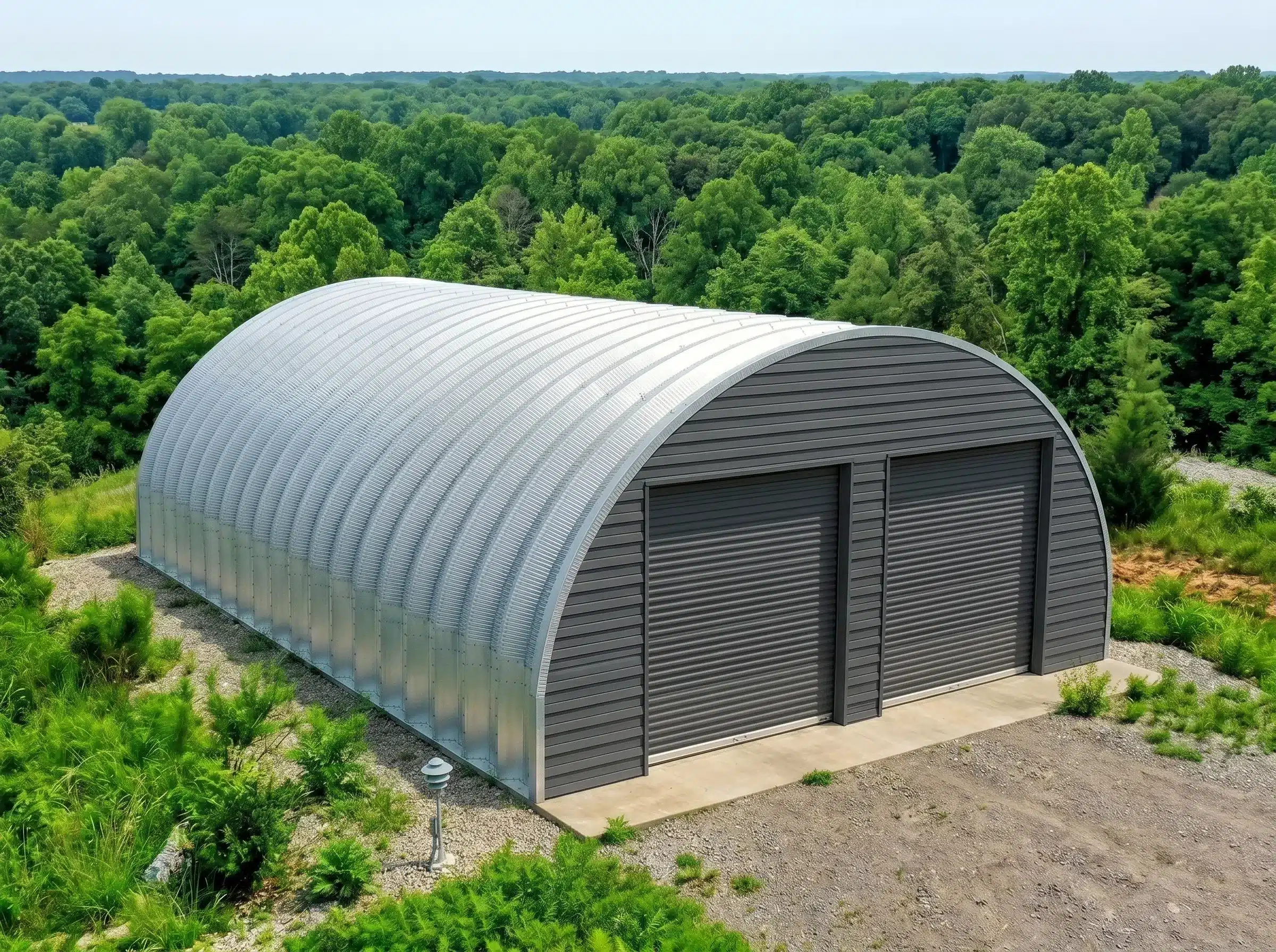 Arch-style-2-door-steel-garage-building Arch style 2 door steel garage building