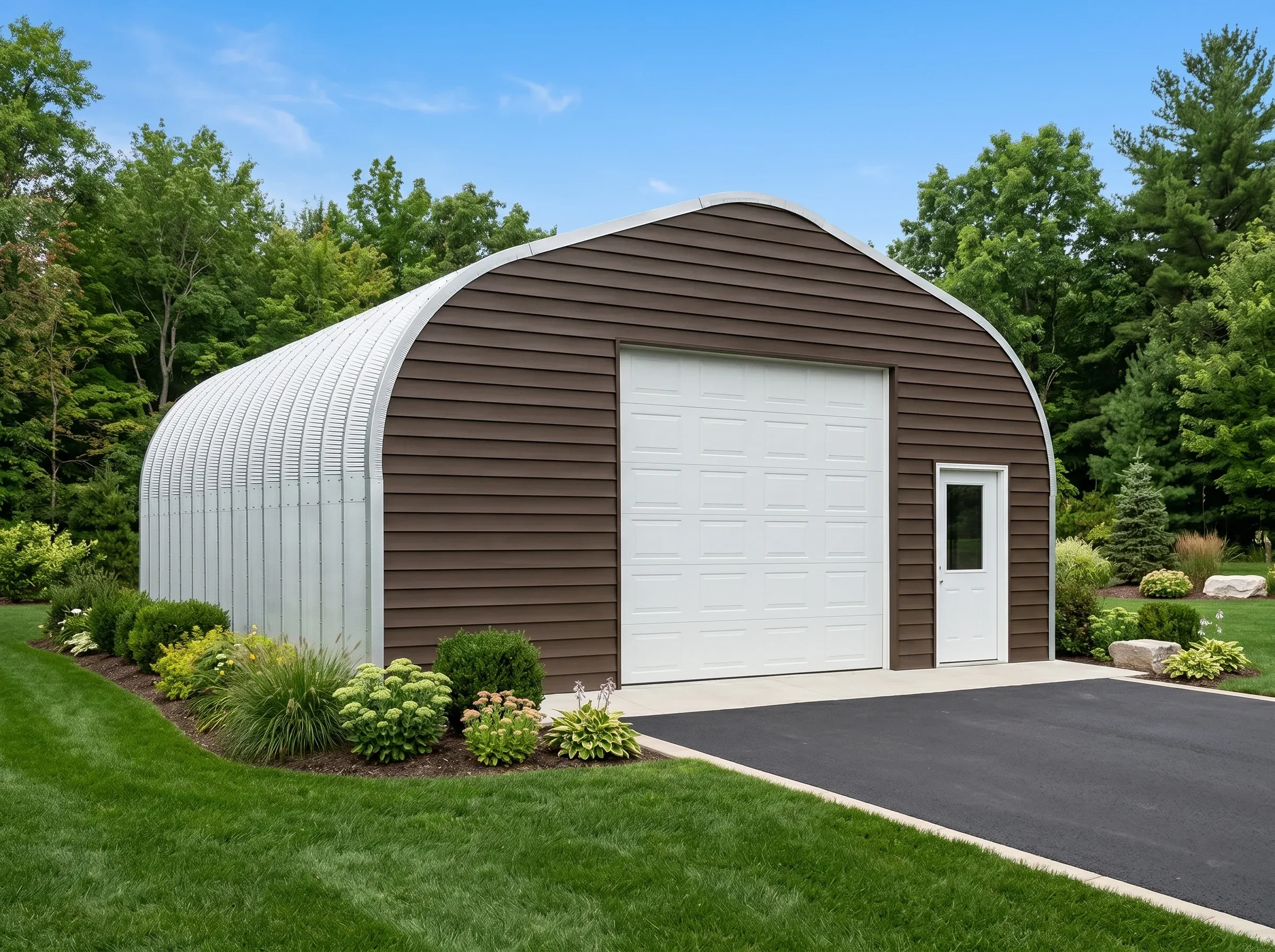 Prefabricated-one-car-garage One car metal garage