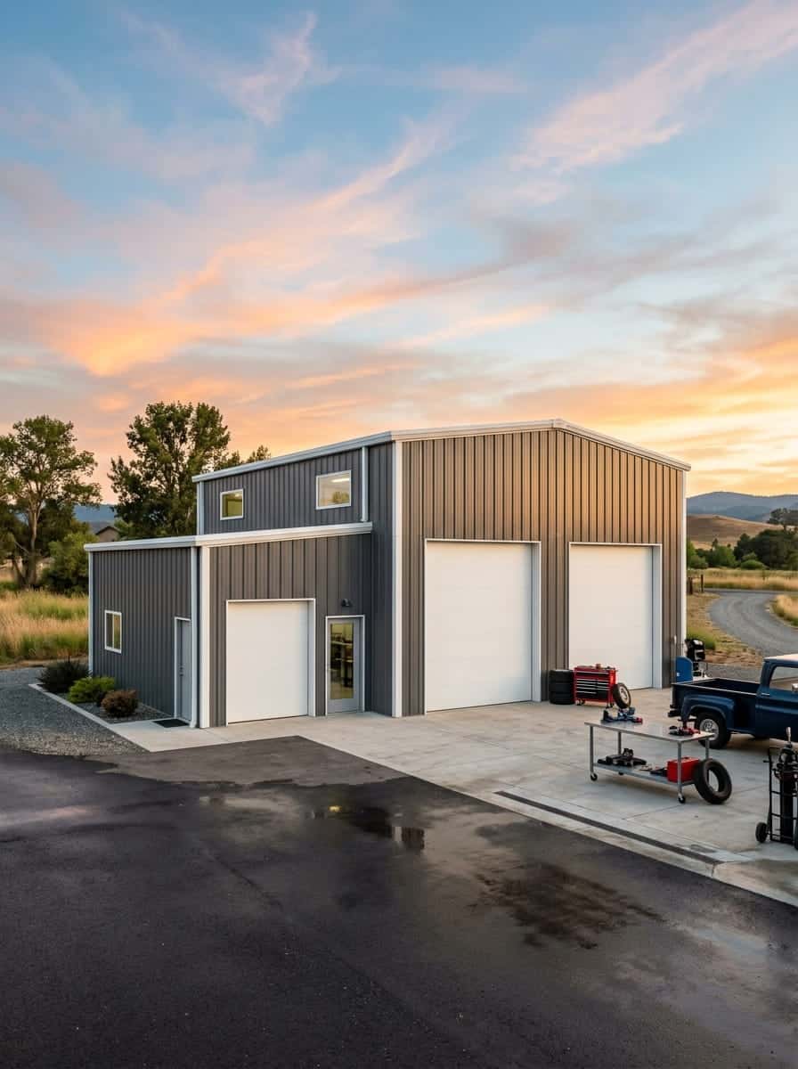 Residential metal garage