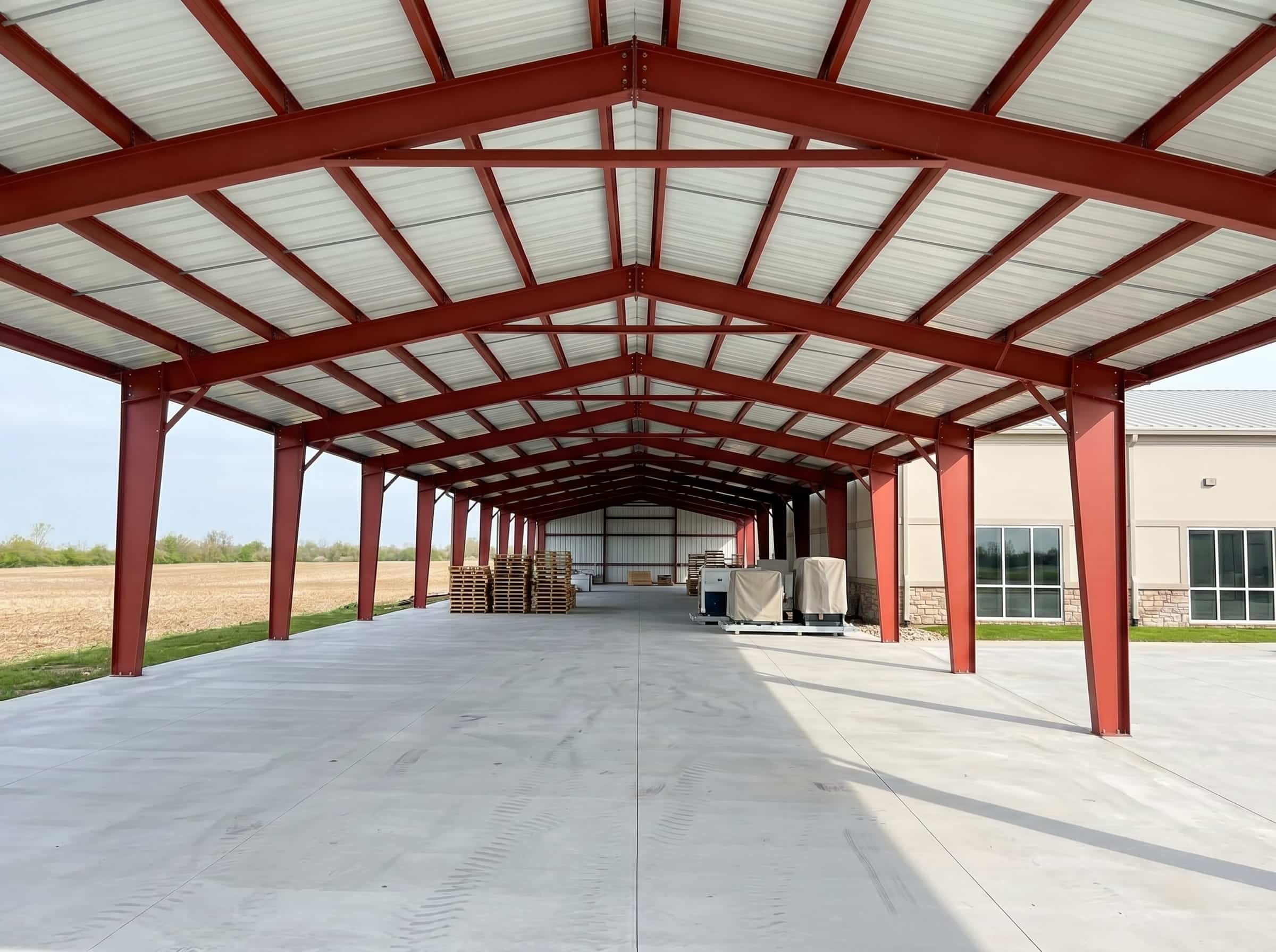 Steel-carport-interior Steel carport interior