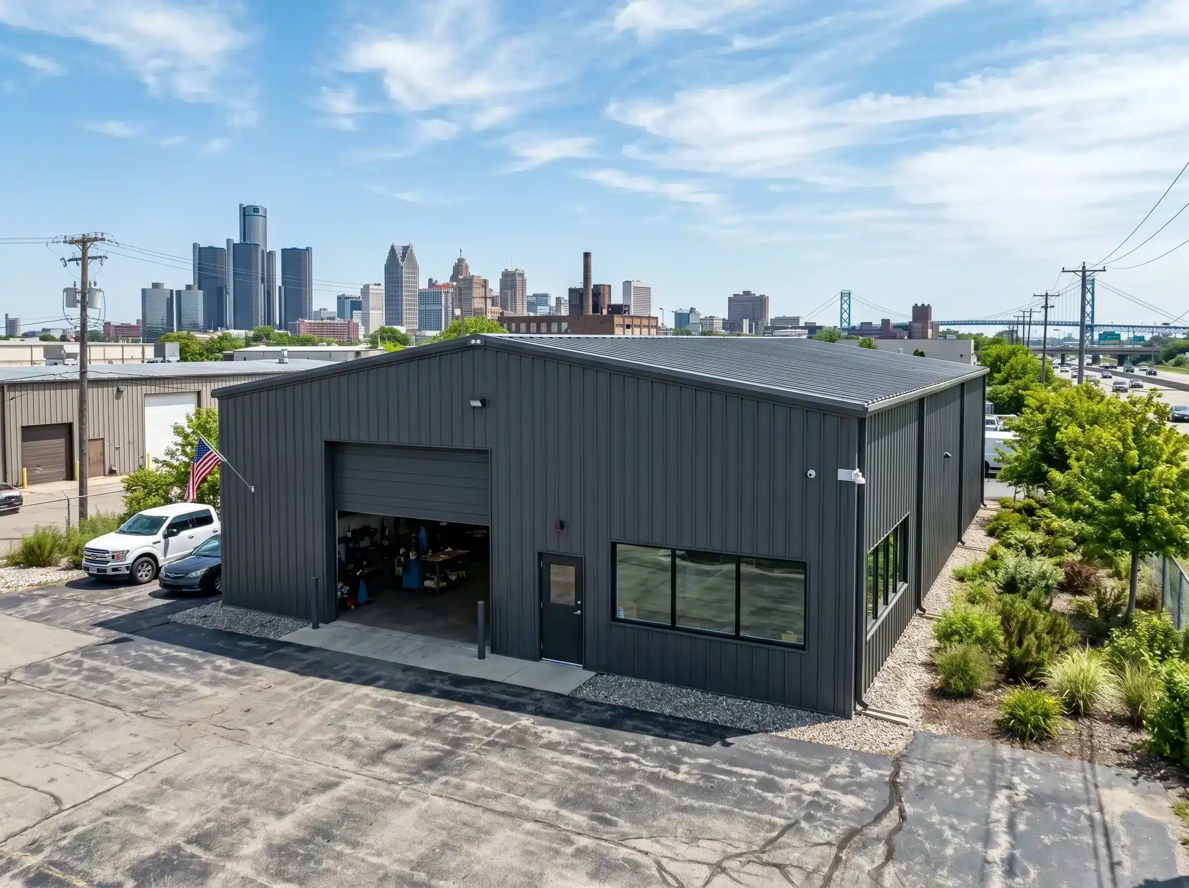 Steel-workshop-building-Detroit Workshop steel building Detroit