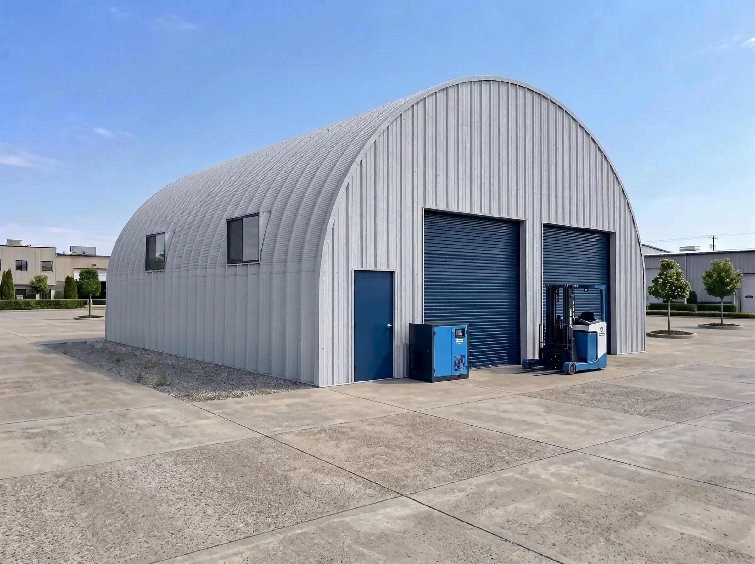 Large-arched-metal-workshop-building Large arched metal workshop