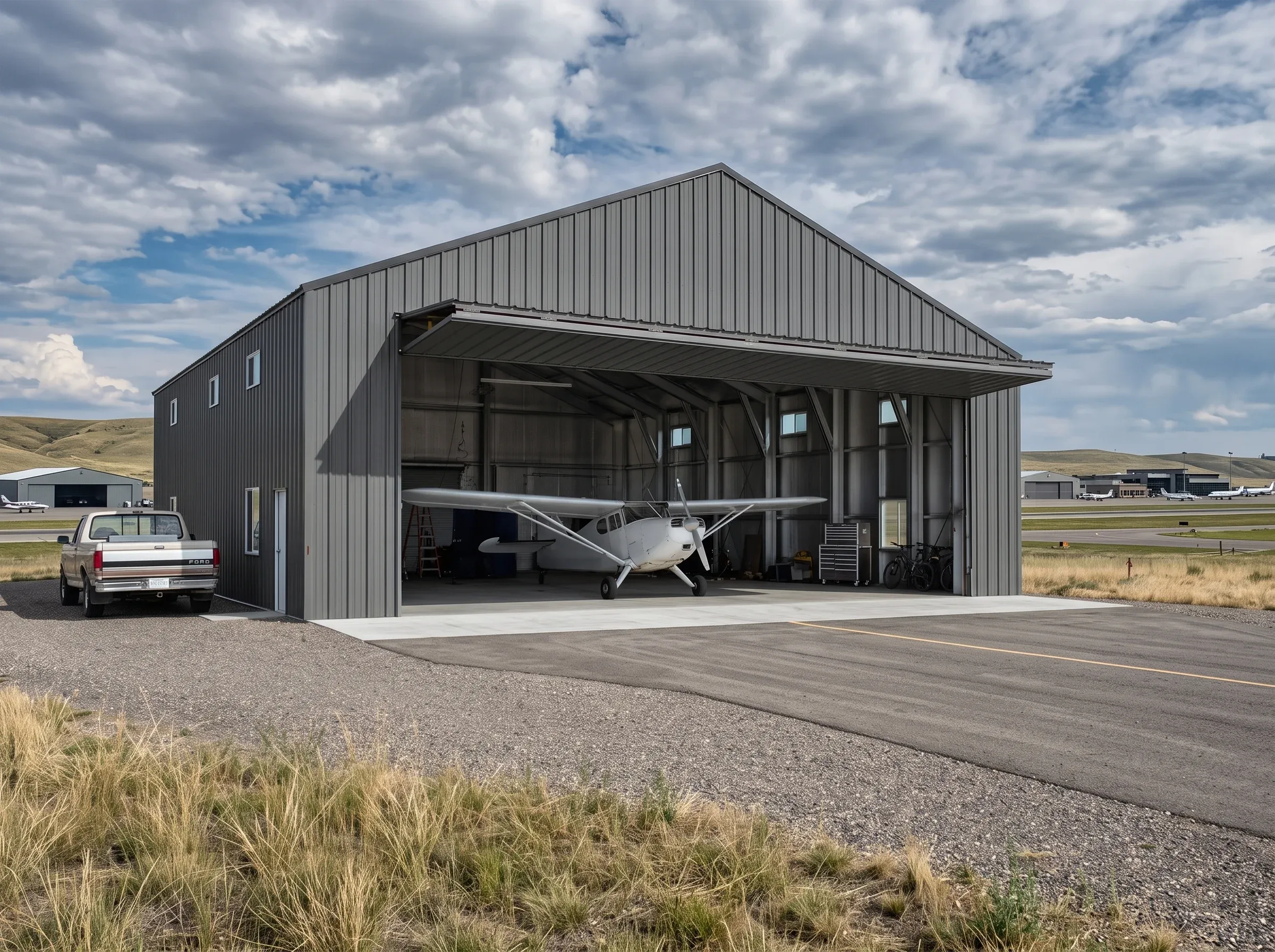 Steel-aircraft-hangar-Portland Steel aircraft hangar Portland