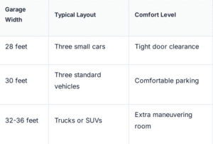 Three Car Garage Dimensions and Layout 2 three car garage